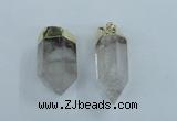 NGP1762 15*35mm - 25*40mm faceted nuggets white crystal pendants