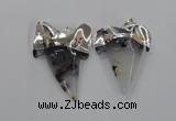 NGP1777 35*45mm - 38*55mm teeth-shaped agate gemstone pendants