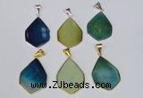 NGP1795 25*40mm freeform agate gemstone pendants wholesale