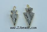 NGP1814 20*38mm - 25*45mm arrowhead druzy agate gemstone pendants