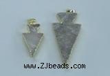 NGP1816 18*38mm - 28*45mm arrowhead druzy agate gemstone pendants