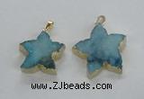 NGP1827 30*32mm - 38*40mm star druzy agate gemstone pendants