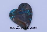 NGP183 40*45mm heart chrysocolla gemstone pendant jewelry