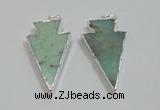 NGP1830 25*45mm arrowhead australia chrysoprase pendants