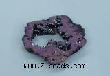 NGP1833 45*55mm - 55*60mm donut plated druzy agate pendants