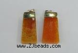 NGP1905 18*40mm - 20*50mm trapezoid agate gemstone pendants