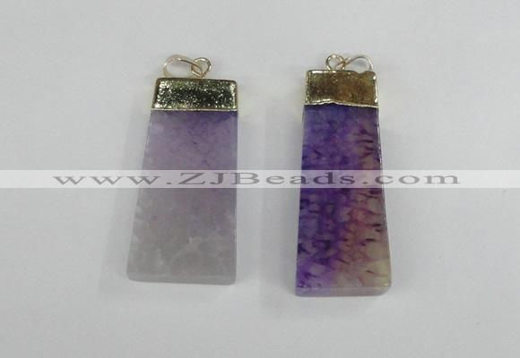 NGP1907 18*40mm - 20*50mm trapezoid agate gemstone pendants
