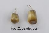 NGP1915 14*30mm - 15*35mm faceted nuggets golden tiger eye pendants