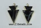 NGP1923 28*50mm - 30*55mm arrowhead agate gemstone pendants