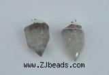 NGP1934 18*35mm - 20*40mm faceted nuggets white crystal pendants