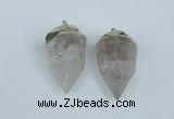 NGP1936 18*35mm - 20*40mm faceted nuggets white crystal pendants