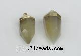 NGP1938 18*35mm - 20*40mm faceted nuggets yellow phantom quartz pendants