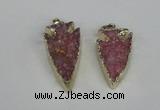 NGP1940 20*30mm - 25*50mm arrowhead druzy agate gemstone pendants