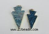 NGP1942 20*38mm - 25*45mm arrowhead druzy agate gemstone pendants