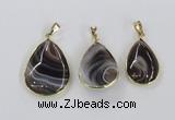 NGP1976 18*25mm - 25*35mm teardrop Botswana agate pendants