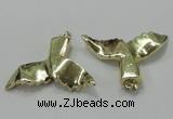 NGP1982 38*55mm - 40*60mm fishtail plated agate pendants wholesale