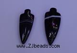 NGP2050 15*40mm - 18*45mm arrowhead striped agate pendants
