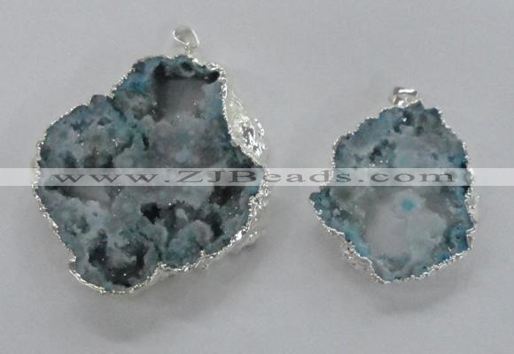 NGP2104 40*50mm - 55*65mm freeform druzy agate gemstone pendants