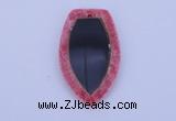 NGP211 30*50mm fashion dyed rhodochrosite & black stone pendant