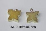 NGP2110 15*20mm - 18*25mm butterfly druzy agate gemstone pendants