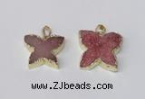 NGP2112 15*20mm - 18*25mm butterfly druzy agate gemstone pendants