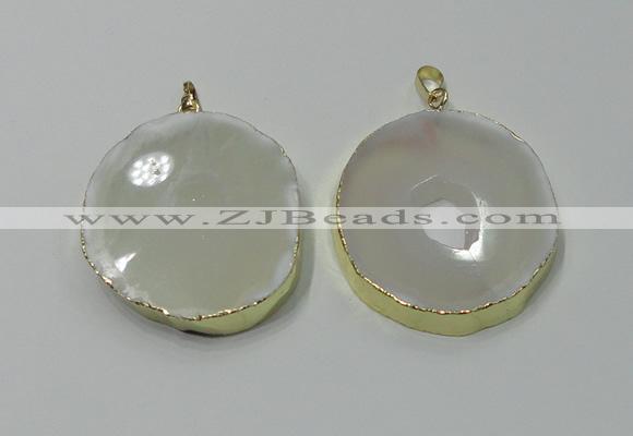 NGP2122 35*40mm - 40*45mm freeform druzy agate gemstone pendants