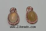 NGP2132 18*32mm agate gemstone pendants with crystal pave alloy settings