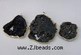 NGP2210 30*40mm - 45*55mm freeform plated druzy agate pendants