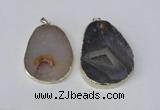 NGP2214 30*40mm - 40*45mm freeform druzy agate gemstone pendants