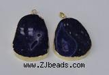 NGP2216 30*40mm - 40*45mm freeform druzy agate gemstone pendants