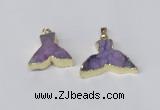 NGP2227 20*25mm - 22*30mm fishtail druzy agate gemstone pendants