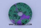 NGP223 5*30mm synthetic ruby zoisite & malachite gemstone donut pendant