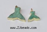 NGP2230 20*25mm - 22*30mm fishtail druzy agate gemstone pendants