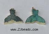 NGP2238 35*45mm - 40*55mm fishtail druzy agate gemstone pendants