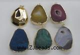 NGP2247 30*40mm - 40*45mm freeform druzy agate gemstone pendants
