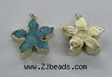 NGP2264 38*40mm - 42*45mm star druzy agate gemstone pendants