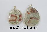 NGP2276 40*45mm - 45*60mm freeform ocean agate gemstone pendants