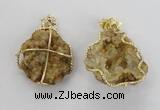 NGP2278 35*45mm - 45*50mm freeform druzy agate gemstone pendants