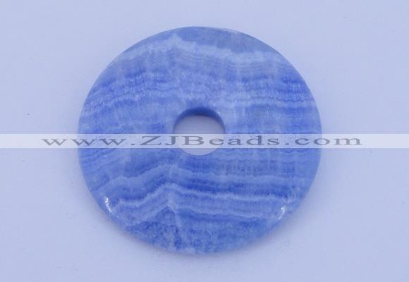 NGP230 7*50mm fashion dyed blue lace agate gemstone donut pendant