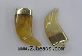 NGP2308 25*60mm - 28*65mm oxhorn agate gemstone pendants