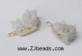 NGP2334 20*30mm - 25*35mm nuggets druzy quartz pendants