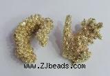 NGP2396 20*40mm - 30*50mm freeform plated natural coral pendants