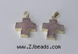 NGP2400 25*26mm - 27*28mm cross druzy agate pendants wholesale