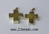 NGP2401 25*26mm - 27*28mm cross druzy agate pendants wholesale