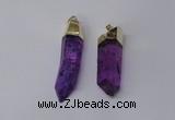 NGP2419 10*45mm - 12*55mm sticks dyed white crystal pendants