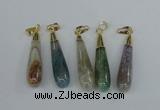 NGP2438 10*40mm teardrop agate gemstone pendants wholesale