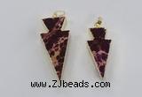 NGP2448 18*38mm - 22*45mm arrowhead sea sediment jasper pendants