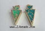 NGP2451 18*38mm - 22*45mm arrowhead sea sediment jasper pendants