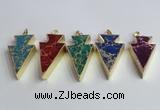 NGP2453 18*38mm - 22*45mm arrowhead sea sediment jasper pendants