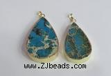 NGP2457 20*30mm - 30*35mm flat teardrop sea sediment jasper pendants